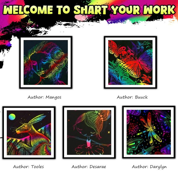 ZMLM Rainbow Scratch Paper Art Crafts Mini Notes Kids Gifts 4 5 6 7 8 9 10 Years Old Girls Boys Students Teens Classroom Prizes School Supplies Birthday Party Travel Toy Activity