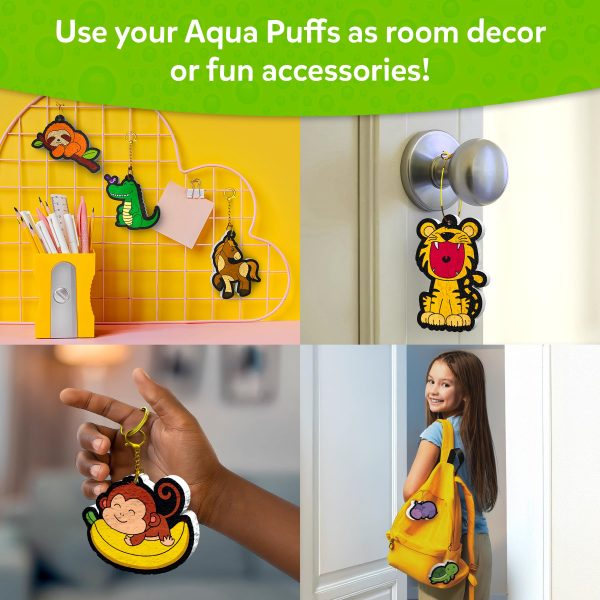Skillmatics 3D Art Kit - Aqua Puffs Animals, Mess-Free Paint by Number Craft for Kids, DIY Color & Inflate Activity, Travel & Creative Gift for Girls & Boys Ages 4, 5, 6, 7, 8, 9, 10
