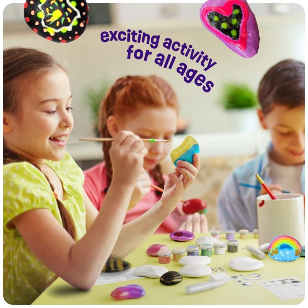 Dan&Darci Kids Rock Painting Kit - Glow in The Dark - Arts & Crafts Gifts for Boys and Girls Ages 6-12 - Craft Activities Kits - Creative Art Toys for 6, 7, 8, 9, 10, 11 & 12 Year Old Kid