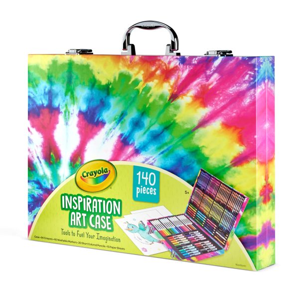 Crayola Inspiration Art Case Coloring Set - Tie-Dye (140ct), Art Supplies Set for Kids, Drawing Kit, Travel Gift for Girls & Boys, Ages 5+ [Amazon Exclusive]