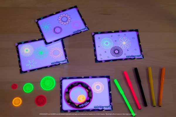 Spirograph Neon Drawing Set – Drawing Kit, Arts and Crafts, Kids Toys, Art Supplies, Spiral Art, Kids Drawing Kit, Neon Markers, Design Sheet Included, Screen-Free Kids Activities, Ages 8+