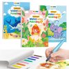 TECJOE 3 Pack Paint with Water Coloring Books for Toddlers, Watercolor Paint Set with 6 Brushes, Painting Activity for Kids Ages 4 5 6 7 8, Birthday Gifts Arts & Crafts Toy, Princess, Forest & Sea