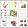 INSCRAFT Rubber Band Refill Kit, Over 11000 Rubber Bands, 28 Colors with Container, 600 Clips, 200 Beads, 52 ABC Beads, Premium Bracelet Making Refill Kit for Girls Kids
