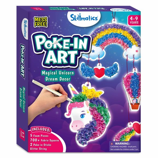 Skillmatics Poke-in Art - Magical Unicorn Dream Decor, Mess-Free Fun for Kids, DIY Wood Craft Kits, Creative Activity, Gifts for Ages 4, 5, 6, 7, 8, 9
