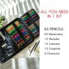 Zenacolor 74 Pack Drawing Kit with Drawing Pencils - Drawing Set for Sketching, Pro Sketch Art Supplies with Sketch Book, Colored, Graphite, Charcoal, Watercolor & Metallic Pencil for Adults and Kids