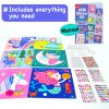 EZCRA Easy Arts and Crafts for Kids - Fun Gem Sticker Kit - 8 Unicorn Princess Themes, 990+ Stickers - Gem Art for Kids - Diamond Art Kits - Gifts for Girls Ages 3-8
