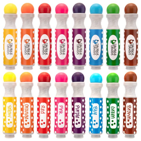 Dauber Dawgs Washable Dot Markers for Toddlers - Bingo Markers for Dot Art w/ PDF Activity Books, Dot Paints Washable for Kids, Bingo Dabbers Dotters & Dobbers, Holiday Gifts Daubers, Dot Painting