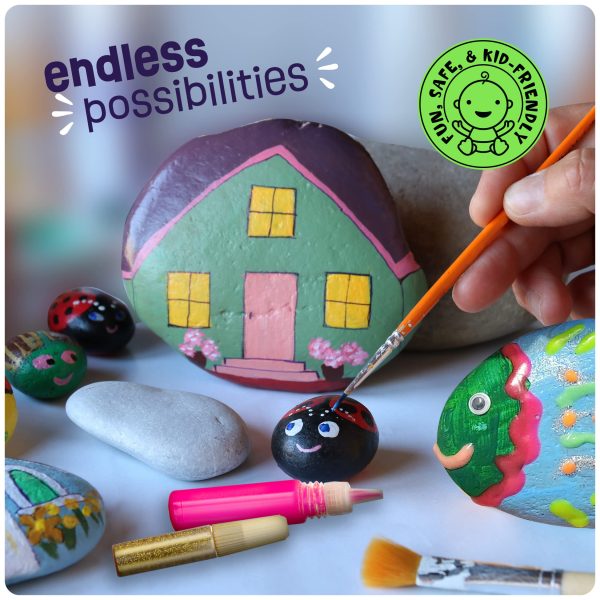 Dan&Darci Kids Rock Painting Kit - Glow in The Dark - Arts & Crafts Gifts for Boys and Girls Ages 6-12 - Craft Activities Kits - Creative Art Toys for 6, 7, 8, 9, 10, 11 & 12 Year Old Kid