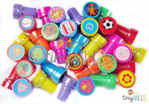 TINYMILLS 50 Pcs Assorted Stampers for Kids - Birthday Party Favors
