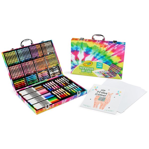 Crayola Inspiration Art Case Coloring Set - Tie-Dye (140ct), Art Supplies Set for Kids, Drawing Kit, Travel Gift for Girls & Boys, Ages 5+ [Amazon Exclusive]