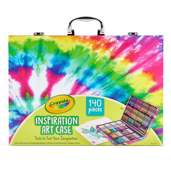 Crayola Inspiration Art Case Coloring Set - Tie-Dye (140ct), Art Supplies Set for Kids, Drawing Kit, Travel Gift for Girls & Boys, Ages 5+ [Amazon Exclusive]