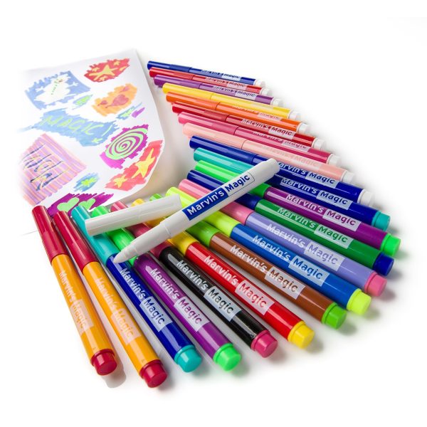Marvin's Magic - Original x 25 Amazing Marker Pens - Color Changing Magic Pen Art - Create 3D Lettering or Write Secret Messages - Includes 25 Colour Changing Pens