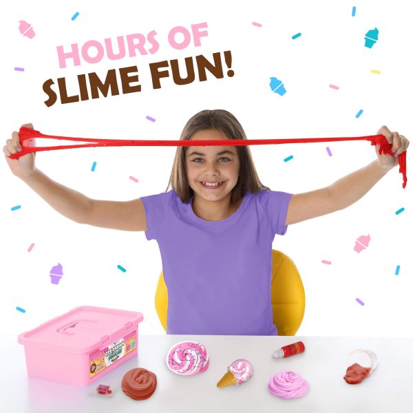 Original Stationery Mini Ice Cream Slime Kit for Girls Ages 7-12 - Small Multicolor Ice Cream Slime Maker Kit with Sprinkles (Strawberry Scented)