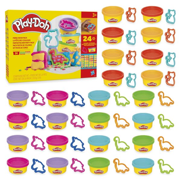 Play-Doh Party Favor Pack, Bulk 24 Pack of Modeling Compound with Cutters, Classroom Supplies for Arts & Crafts, Back to School Gifts & Prize Toys for Kids, Ages 3+ (Amazon Exclusive)