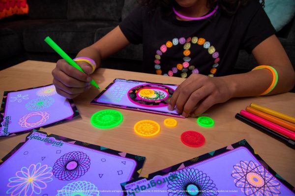 Spirograph Neon Drawing Set – Drawing Kit, Arts and Crafts, Kids Toys, Art Supplies, Spiral Art, Kids Drawing Kit, Neon Markers, Design Sheet Included, Screen-Free Kids Activities, Ages 8+