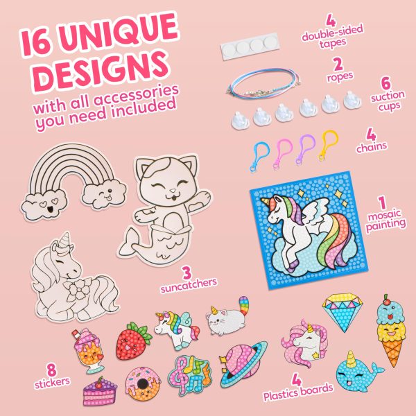 Klever Kits 16 Projects Gem Painting, Kids Diamond Gem Painting Kit with 5D Gem, Arts and Crafts for Girls Ages 6-12, Gem Craft Activities Kits, Premium Art Gift Ideas for Girls Ages 6, 7, 8+