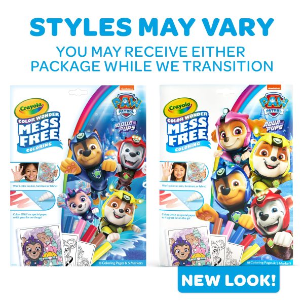 Crayola PAW Patrol Aqua Pups Color Wonder Coloring Set, Mess Free Coloring Pages for Toddlers, Travel Activity, PAW Patrol Toys & Gifts