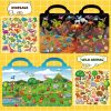 Kalysky 6Set Puffy Sticker Books for Kids 2-4, 3D Reusable Stickers Books for Toddlers 1-3,2-4,Farm+Animal+Dinosaurs+Ocean World+Space+Vehicle