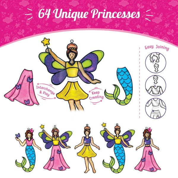 Imagimake Window Art Princess | Suncatcher Kit | Arts and Crafts for Kids Ages 8-12 | Girls Toys Age 6-8 | Unicorn Gifts for Girls Age 6-8 | 5 Year Old Girl Gift | 8 Year Old Girl Birthday Gift