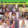PURPLE LADYBUG Rainbow Scratch Art Paper, 79 PCS Creative Drawing Paper & Stencils - Arts and Crafts for Ages 4-12, Kids Craft Activity Set for Summer, Wedding, Travel, Birthday Party Games, Camping
