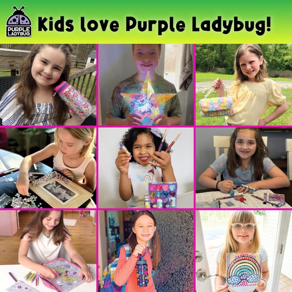PURPLE LADYBUG Rainbow Scratch Art Paper, 79 PCS Creative Drawing Paper & Stencils - Arts and Crafts for Ages 4-12, Kids Craft Activity Set for Summer, Wedding, Travel, Birthday Party Games, Camping