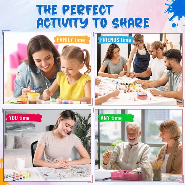 Ledgebay Paint by Numbers Kit for Adults: Beginner to Advanced Number Painting Kit - Fun DIY Arts & Crafts | Color by Numbers for Adults - Kits Include - (Mountain Paradise 16" x 20" Unframed)