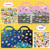 Kalysky 6Set Puffy Sticker Books for Kids 2-4, 3D Reusable Stickers Books for Toddlers 1-3,2-4,Farm+Animal+Dinosaurs+Ocean World+Space+Vehicle