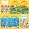 Kalysky 6Set Puffy Sticker Books for Kids 2-4, 3D Reusable Stickers Books for Toddlers 1-3,2-4,Farm+Animal+Dinosaurs+Ocean World+Space+Vehicle