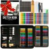 Zenacolor 74 Pack Drawing Kit with Drawing Pencils - Drawing Set for Sketching, Pro Sketch Art Supplies with Sketch Book, Colored, Graphite, Charcoal, Watercolor & Metallic Pencil for Adults and Kids
